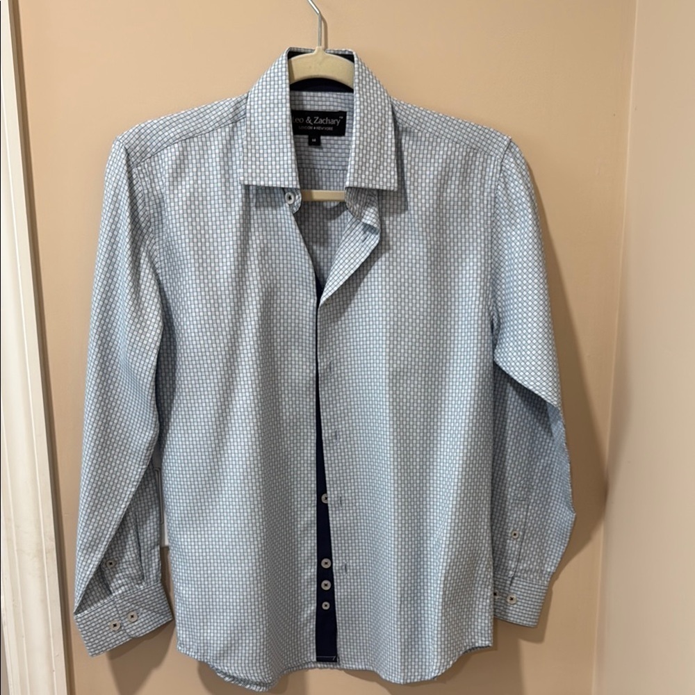 Leo and Zachary Blue Kid’s Dress Shirt